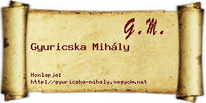 Gyuricska Mihály névjegykártya