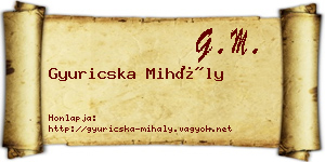 Gyuricska Mihály névjegykártya
